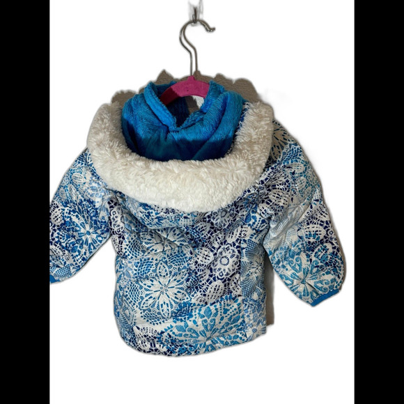 Snozu 18m Jacket Down Fill FauxFur Puffer Hooded Zip Up Fleece with matching hat - Picture 4 of 8